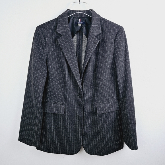 Tommy Hilfiger Gray Pinstripe Blazer NWOT - Picture 1 of 10